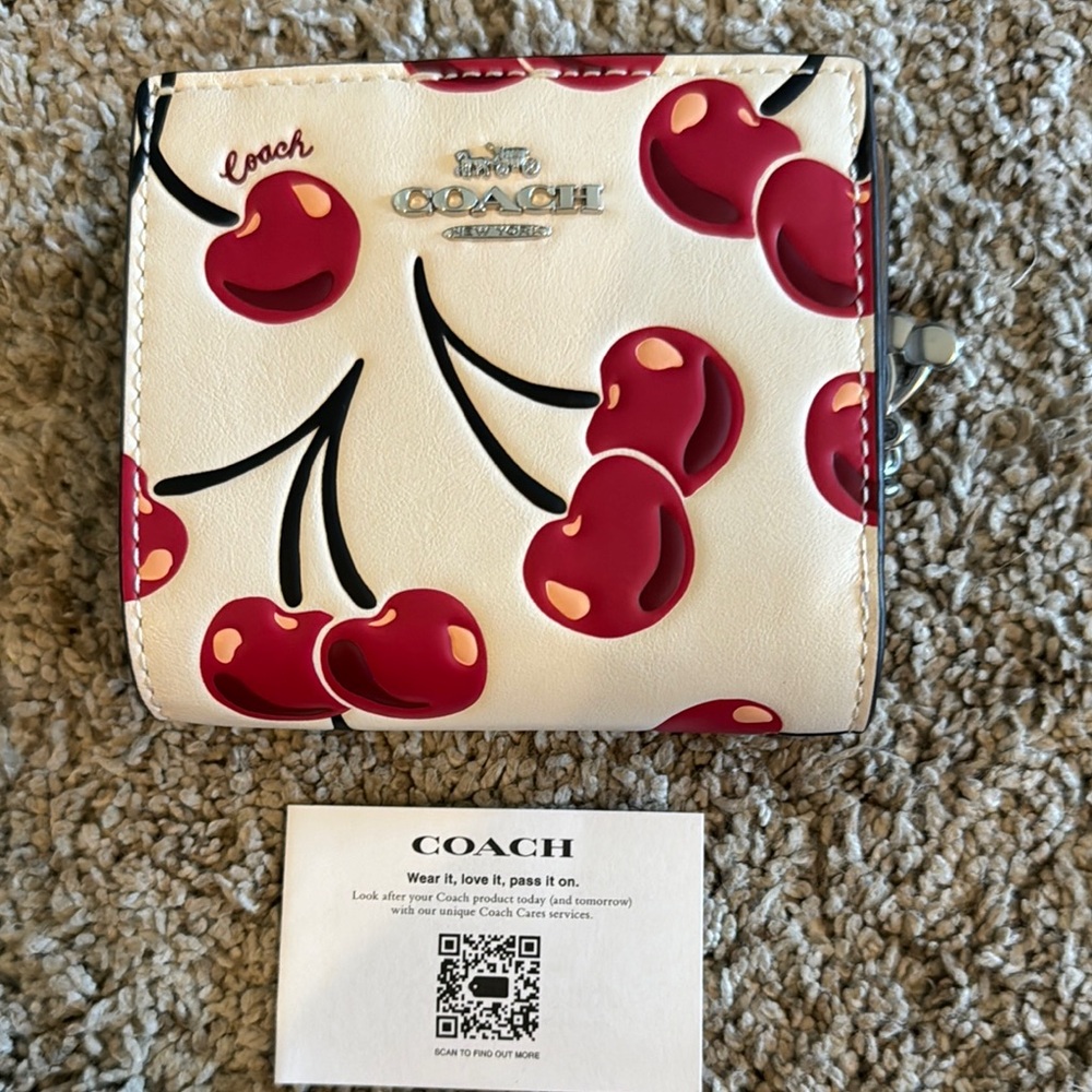 Coach cherry print wallet